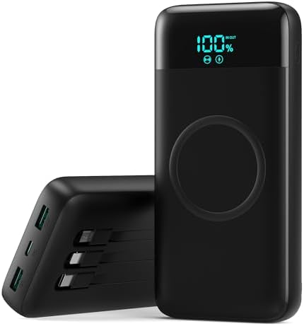 Batterie Externe sans Fil 10000mAh, 7 en 1 Powerbank Fast Charging