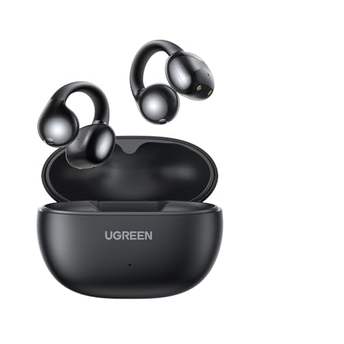 UGREEN HiTune S3 Écouteurs Bluetooth sans Fil Clip Oreille Ouvert 30H ENC | Écouteurs Clip ENC DNN Antibruit Bluetooth 5.4 USB C Charge Étanche à l'eau IPX5 pour Runing Cyclisme Noir