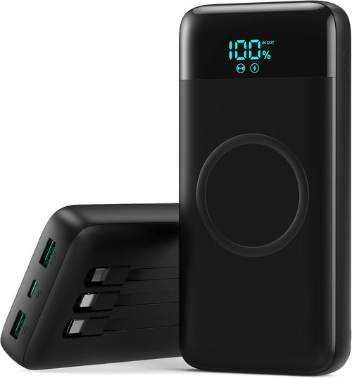 Batterie Externe sans Fil 10000mAh, 7 en 1 Powerbank Fast Charging